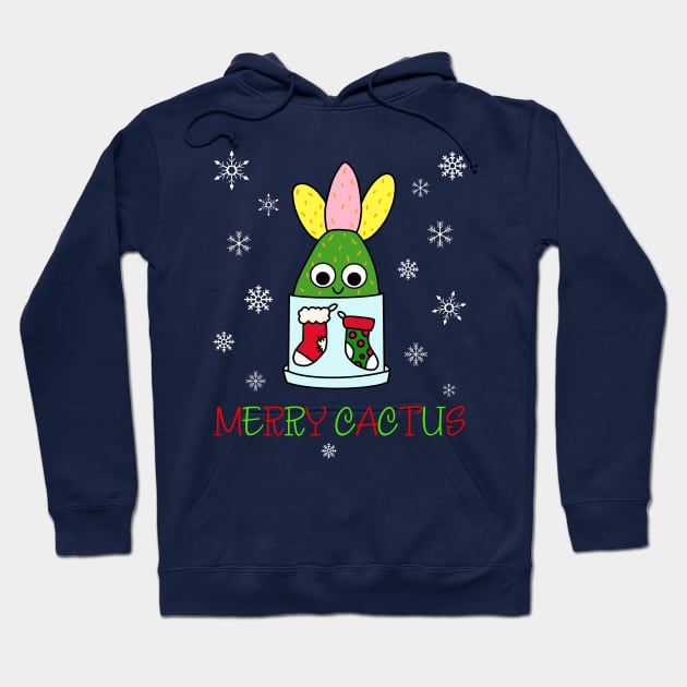 Merry Cactus - Hybrid Cactus In Christmas Themed Pot Hoodie by DreamCactus